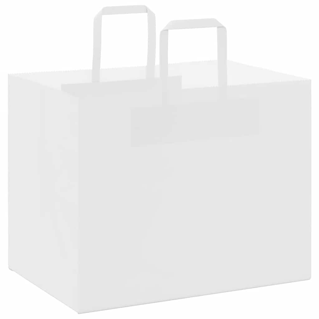 vidaXL Sacchetti di Carta 250 pz con Manici Bianchi 32x22x24 cm
