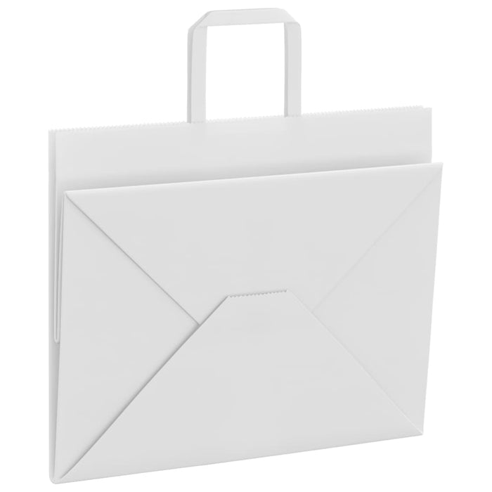 vidaXL Sacchetti di Carta 250 pz con Manici Bianchi 32x22x24 cm