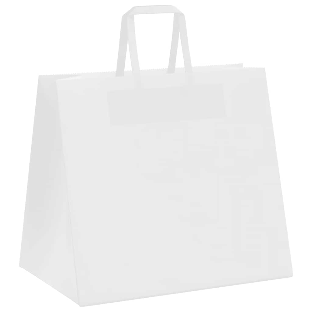 Sacchetti di Carta 250 pz con Manici Bianchi 32x22x28 cm