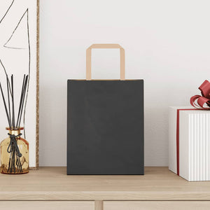 vidaXL Sacchetti di Carta 50 pz con Manici Neri 18x8x22 cm