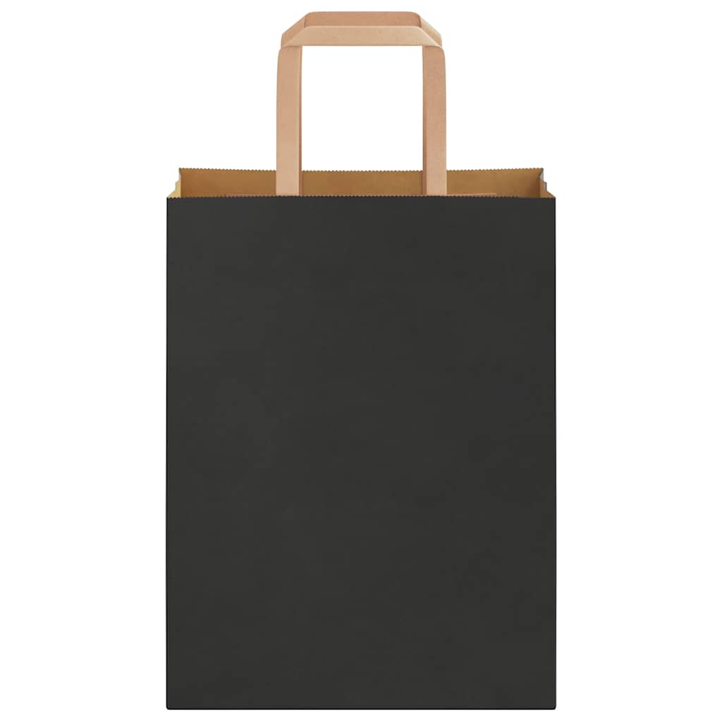 vidaXL Sacchetti di Carta 50 pz con Manici Neri 21x11x28 cm