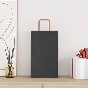 Sacchetti di Carta 250 pz con Manici Neri 21x11x36 cm 4101869