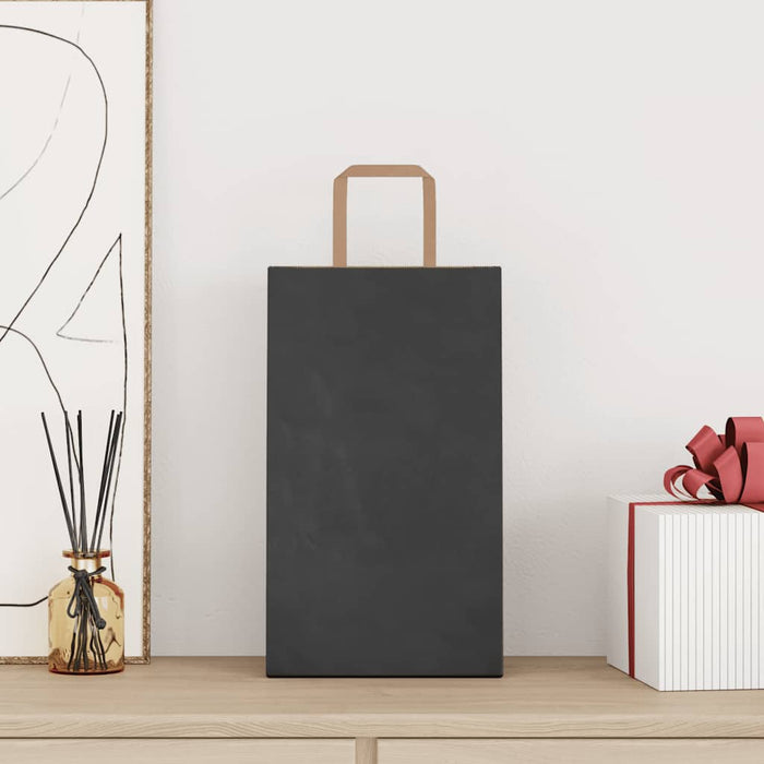 Sacchetti di Carta 250 pz con Manici Neri 21x11x36 cm 4101869