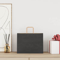 vidaXL Sacchetti di Carta 250 pz con Manici Neri 32x17x25 cm