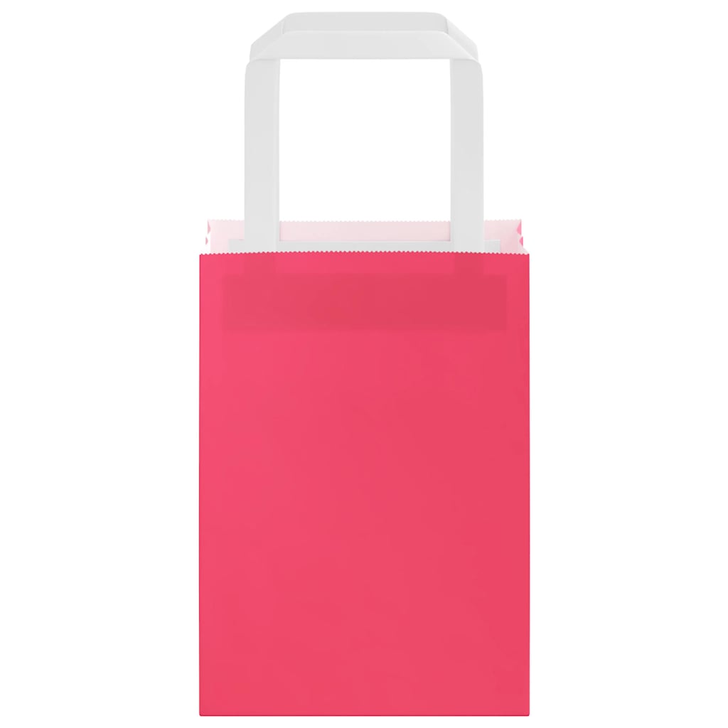 vidaXL Sacchetti di Carta 50 pz con Manici Rosa 15x8x21 cm