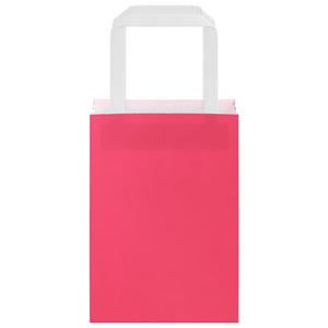 vidaXL Sacchetti di Carta 50 pz con Manici Rosa 15x8x21 cm