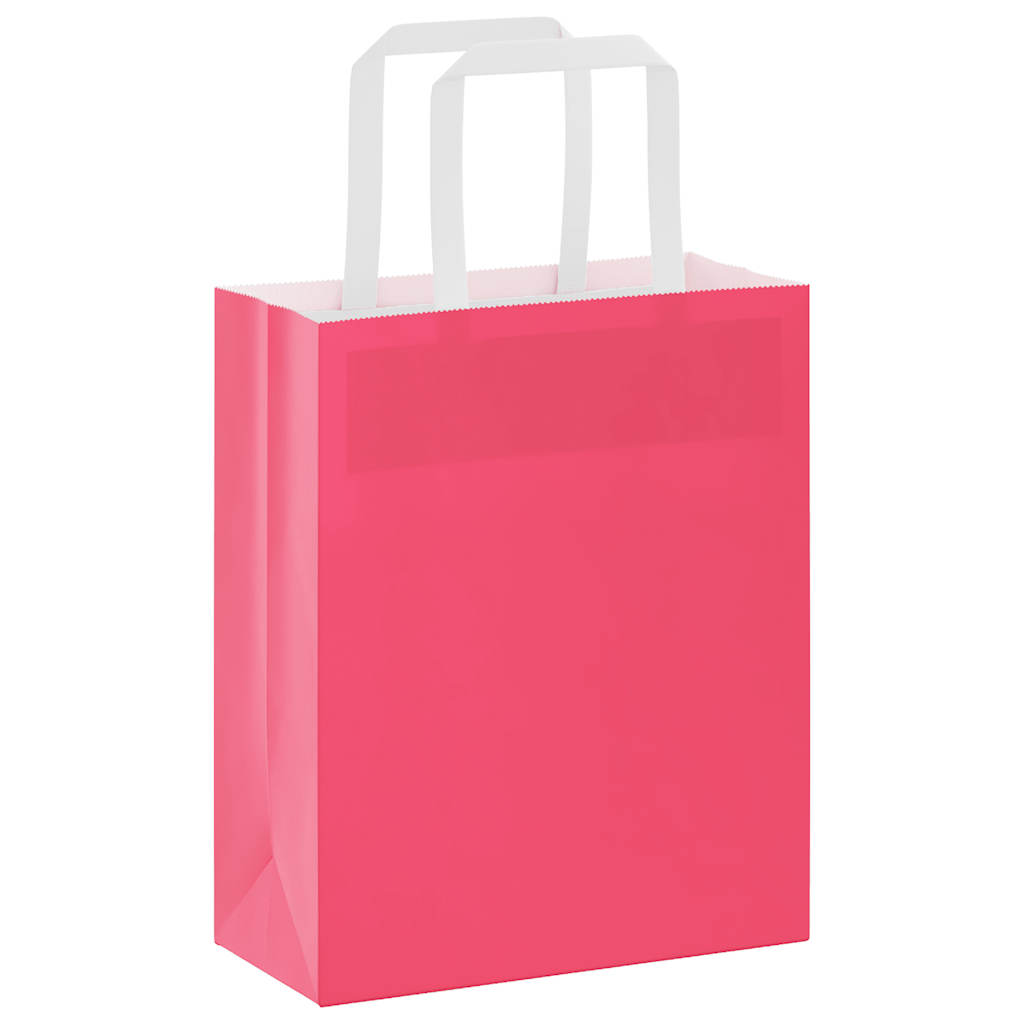 Sacchetti di Carta 50 pz con Manici Rosa 18x8x22 cm 4101880