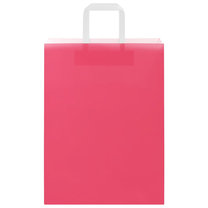 vidaXL Sacchetti di Carta 50 pz con Manici Rosa 26x12x35 cm