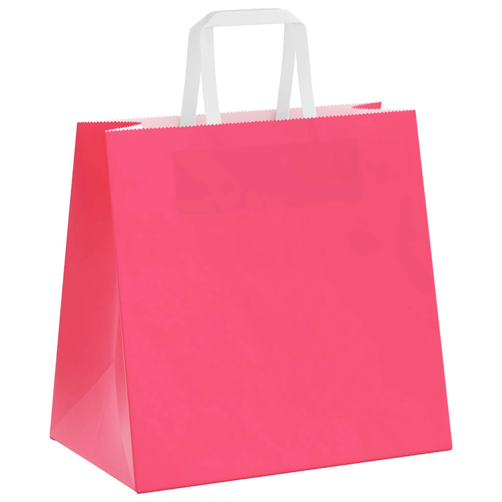 Sacchetti di Carta 50 pz con Manici Rosa 26x17x25 cm 4101885
