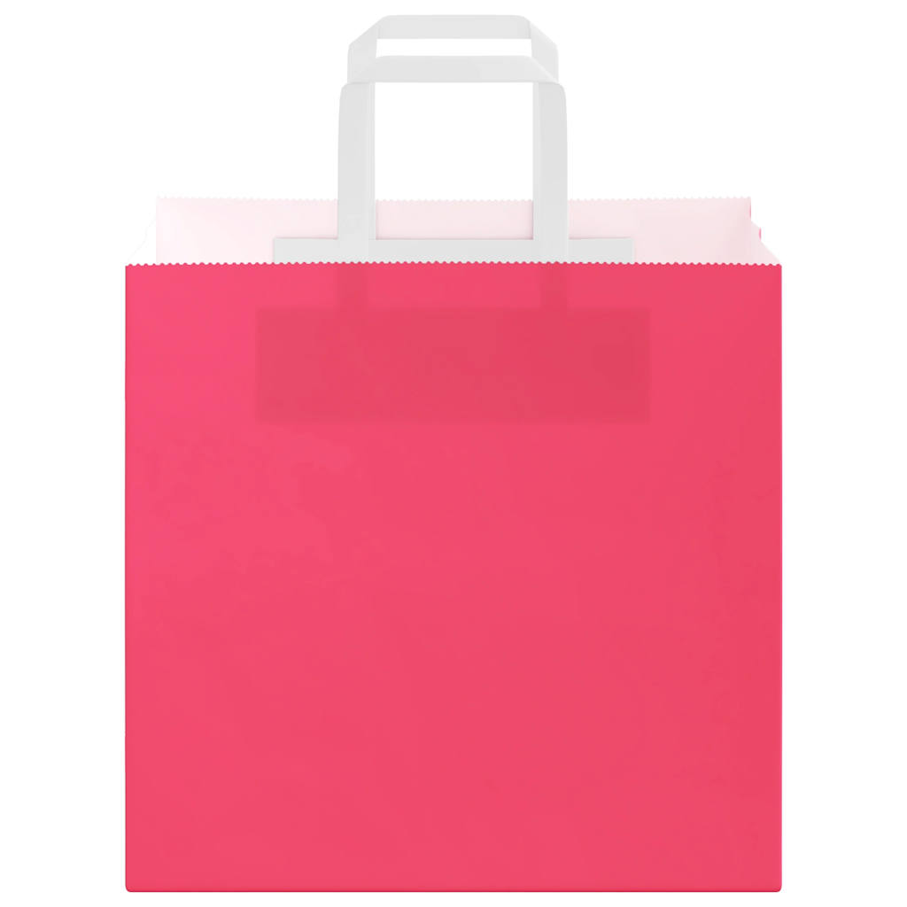 Sacchetti di Carta 50 pz con Manici Rosa 26x17x25 cm 4101885