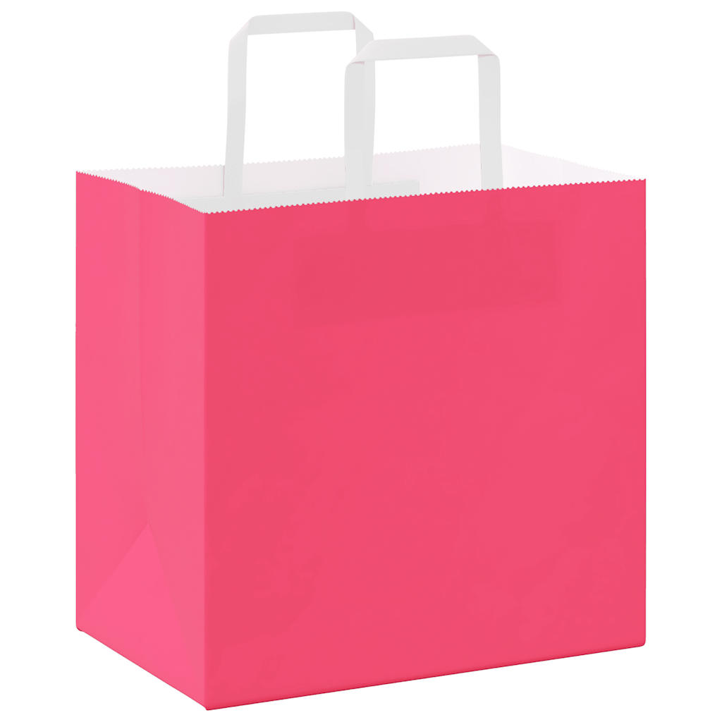 Sacchetti di Carta 50 pz con Manici Rosa 26x17x25 cm 4101885