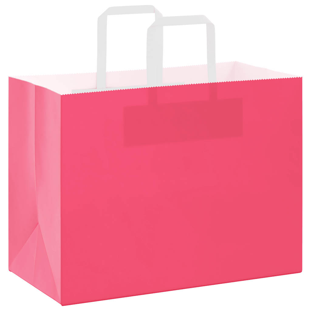 vidaXL Sacchetti di Carta 50 pz con Manici Rosa 32x17x25 cm