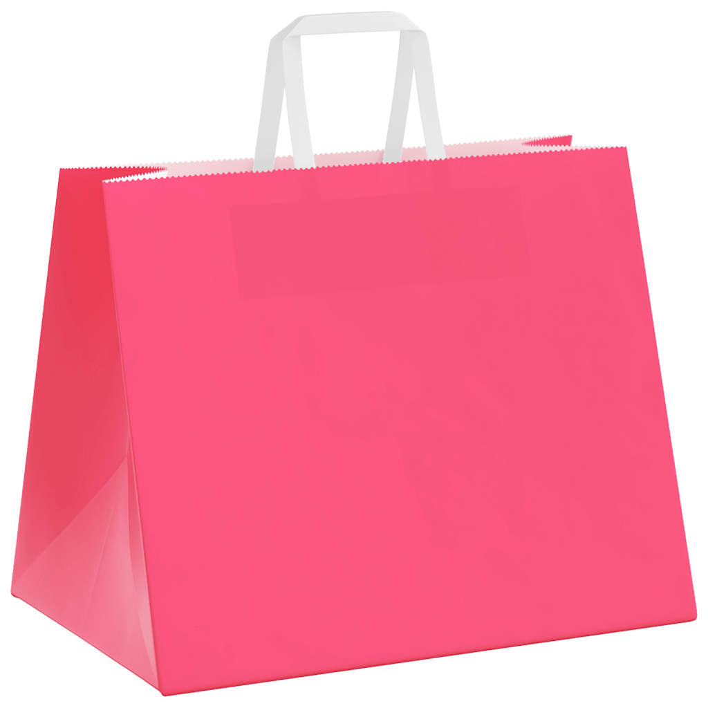 Sacchetti di Carta 50 pz con Manici Rosa 32x22x24 cm