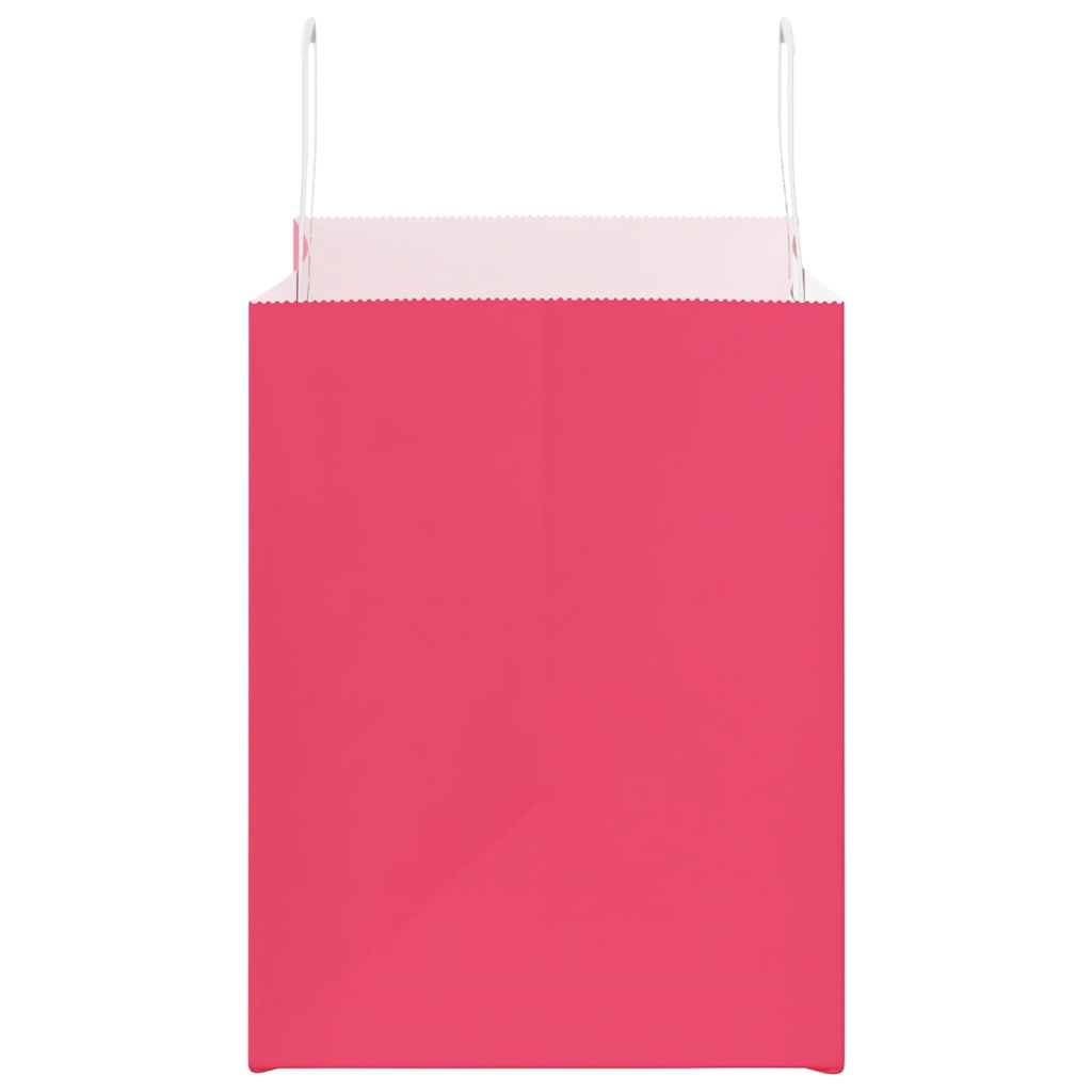 vidaXL Sacchetti di Carta 50 pz con Manici Rosa 32x22x28 cm