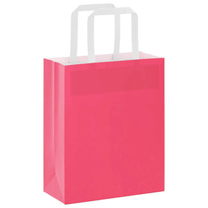 Sacchetti di Carta 250 pz con Manici Rosa 18x8x22 cm