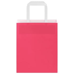 Sacchetti di Carta 250 pz con Manici Rosa 18x8x22 cm