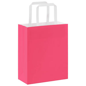 Sacchetti di Carta 250 pz con Manici Rosa 18x8x22 cm 4101894