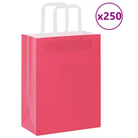 Sacchetti di Carta 250 pz con Manici Rosa 21x11x28 cm