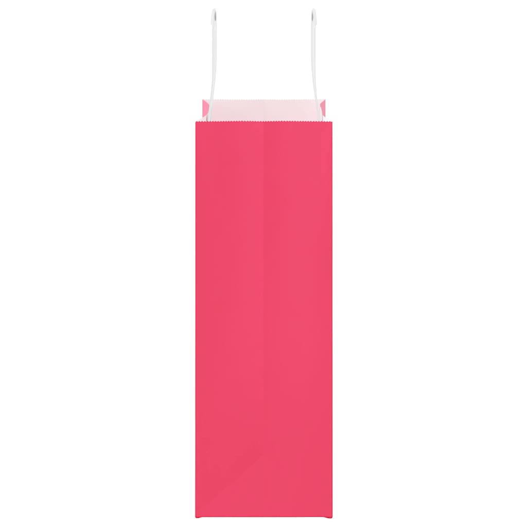 Sacchetti di Carta 250 pz con Manici Rosa 21x11x31 cm