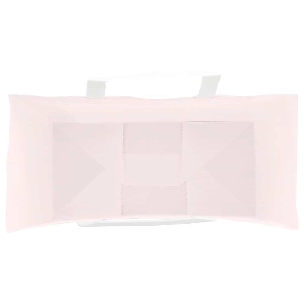 vidaXL Sacchetti di Carta 250 pz con Manici Rosa 26x12x35 cm