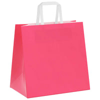 Sacchetti di Carta 250 pz con Manici Rosa 26x17x25 cm 4101899