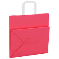 vidaXL Sacchetti di Carta 250 pz con Manici Rosa 26x17x25 cm