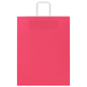 vidaXL Sacchetti di Carta 250 pz con Manici Rosa 32x12x42 cm