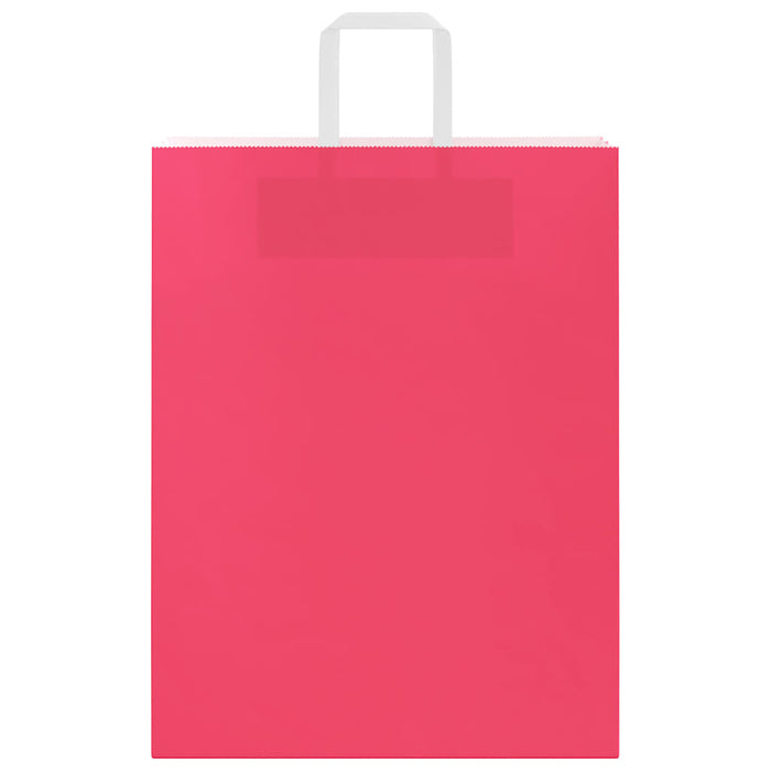 vidaXL Sacchetti di Carta 250 pz con Manici Rosa 32x12x42 cm