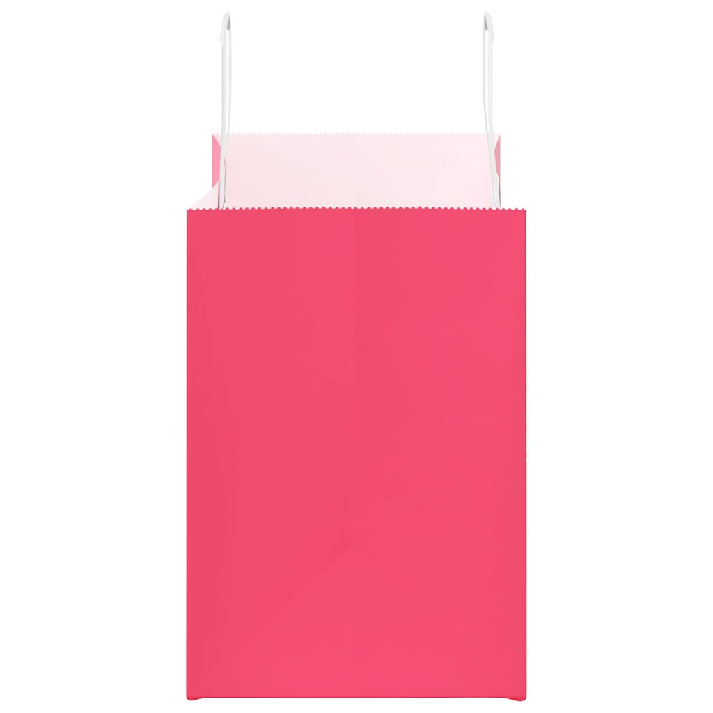 vidaXL Sacchetti di Carta 250 pz con Manici Rosa 32x17x25 cm