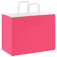 vidaXL Sacchetti di Carta 250 pz con Manici Rosa 32x17x25 cm