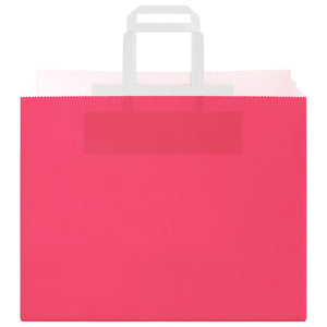 vidaXL Sacchetti di Carta 250 pz con Manici Rosa 32x22x24 cm