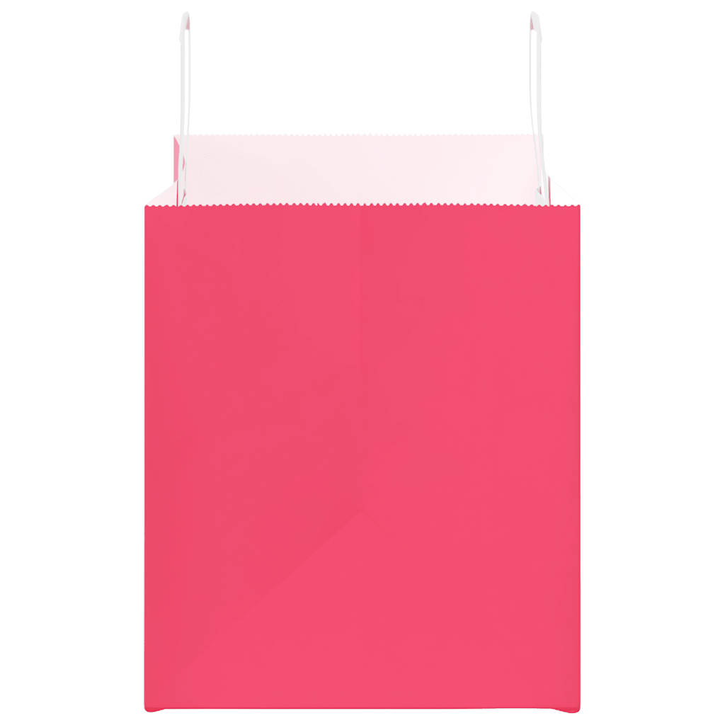 vidaXL Sacchetti di Carta 250 pz con Manici Rosa 32x22x24 cm