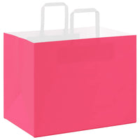 vidaXL Sacchetti di Carta 250 pz con Manici Rosa 32x22x24 cm
