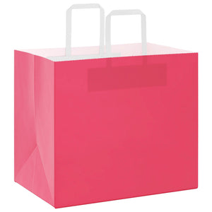 Sacchetti di Carta 250 pz con Manici Rosa 32x22x28 cm