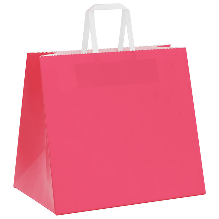 Sacchetti di Carta 250 pz con Manici Rosa 32x22x28 cm 4101904