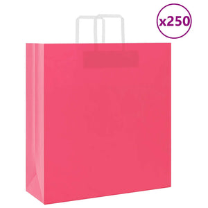 Sacchetti di Carta 250 pz con Manici Rosa 45x17x48 cm
