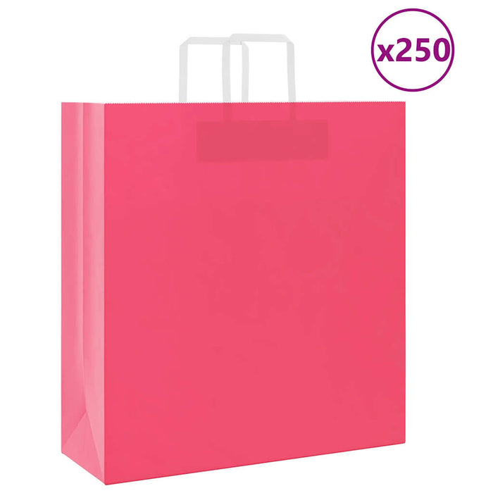 Sacchetti di Carta 250 pz con Manici Rosa 45x17x48 cm