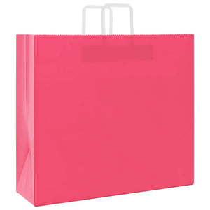 Sacchetti di Carta 250 pz con Manici Rosa 54x15x49 cm 4101906