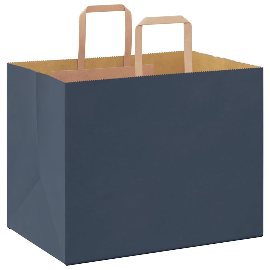 vidaXL Sacchetti di Carta 50 pz con Manici Blu 32x22x24 cm