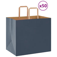 Sacchetti di Carta 50 pz con Manici Blu 32x22x28 cm