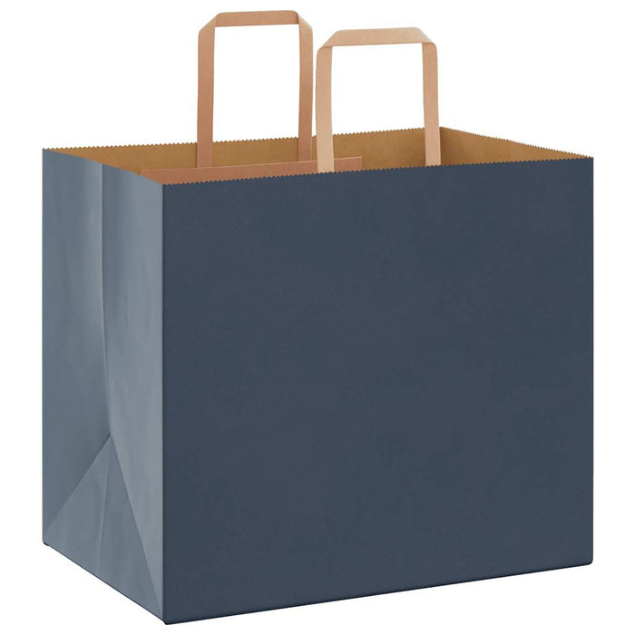 Sacchetti di Carta 50 pz con Manici Blu 32x22x28 cm