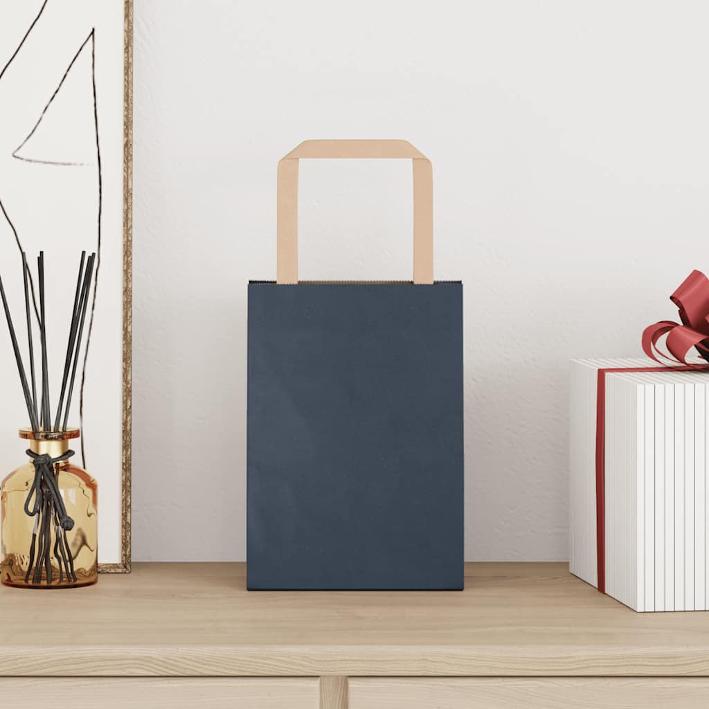 Sacchetti di Carta 250 pz con Manici Blu 15x8x21 cm 4101921