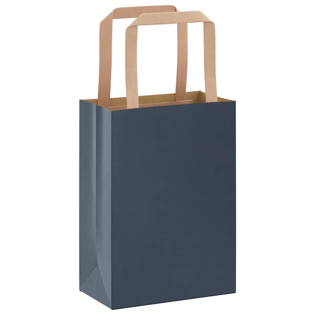 vidaXL Sacchetti di Carta 250 pz con Manici Blu 15x8x21 cm