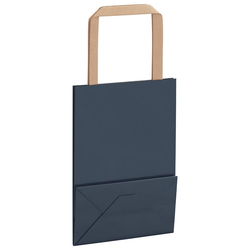 vidaXL Sacchetti di Carta 250 pz con Manici Blu 15x8x21 cm