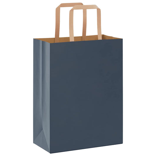 Sacchetti di Carta 250 pz con Manici Blu 21x11x28 cm 4101923