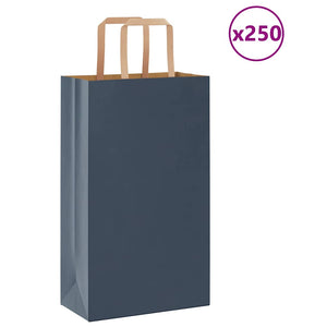 Sacchetti di Carta 250 pz con Manici Blu 21x11x36 cm