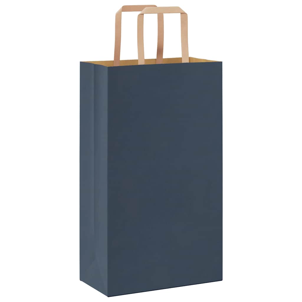Sacchetti di Carta 250 pz con Manici Blu 21x11x36 cm 4101925