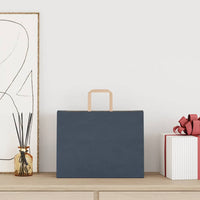 Sacchetti di Carta 250 pz con Manici Blu 32x17x25 cm 4101929