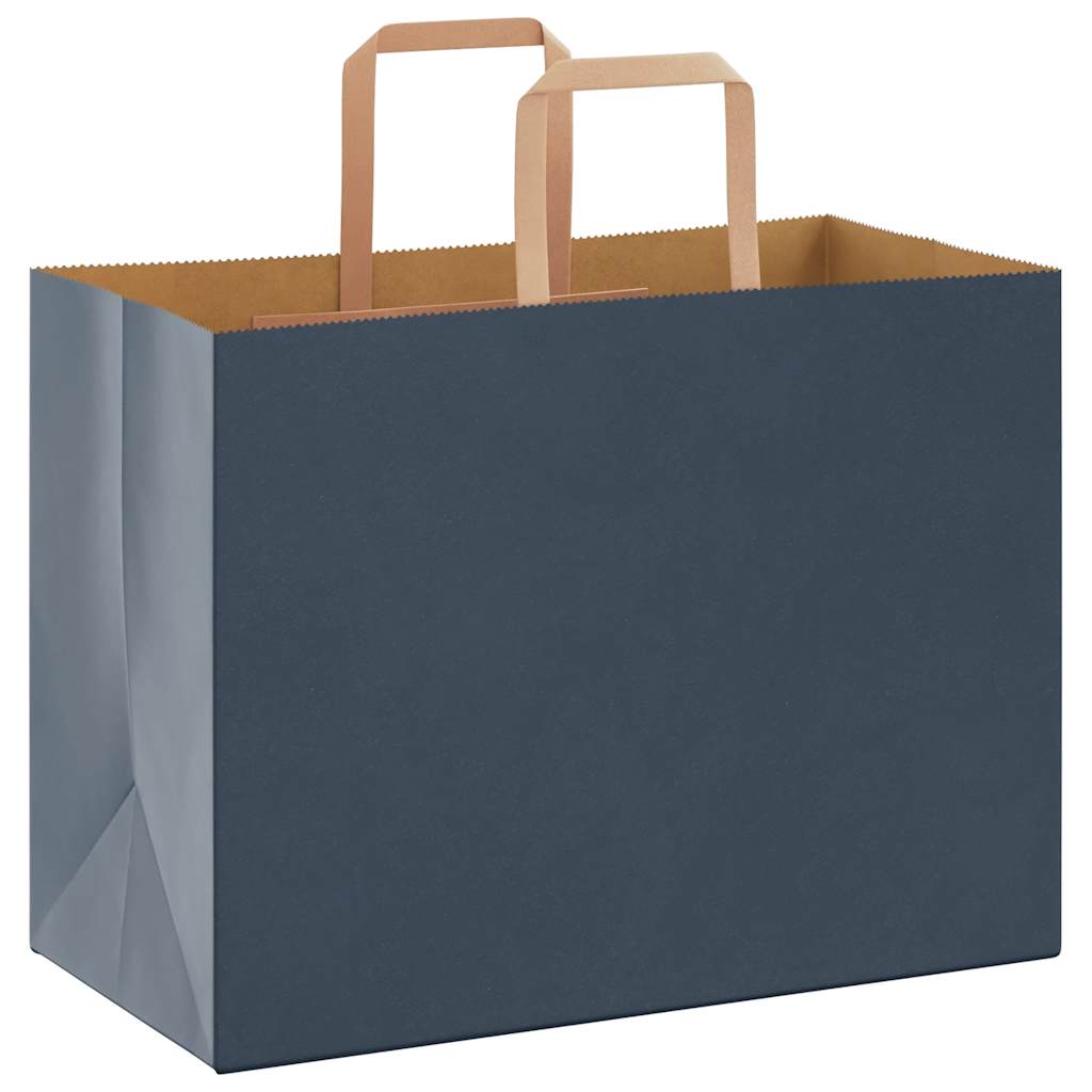 vidaXL Sacchetti di Carta 250 pz con Manici Blu 32x17x25 cm
