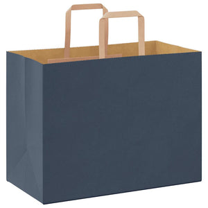Sacchetti di Carta 250 pz con Manici Blu 32x17x25 cm 4101929